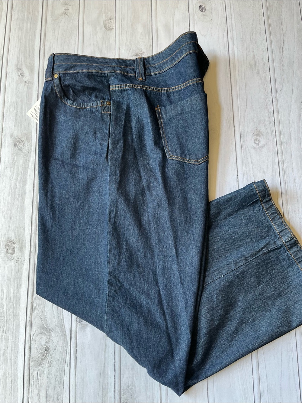 New Woman Within dark wash high rise wide leg denim blue jean. Size 22W